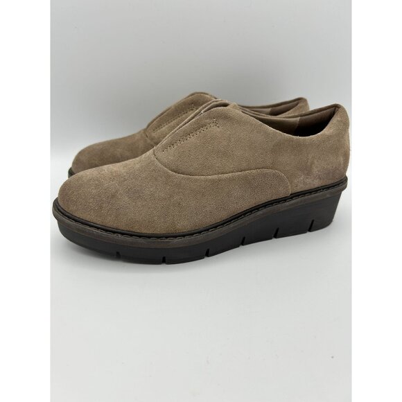 Clarks Collection Womens Faux Suede Slip-On Wedge Loafer Size 7 - Picture 2 of 10